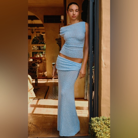 Elegant Blue Two-Piece Set - Picture 1 of 4